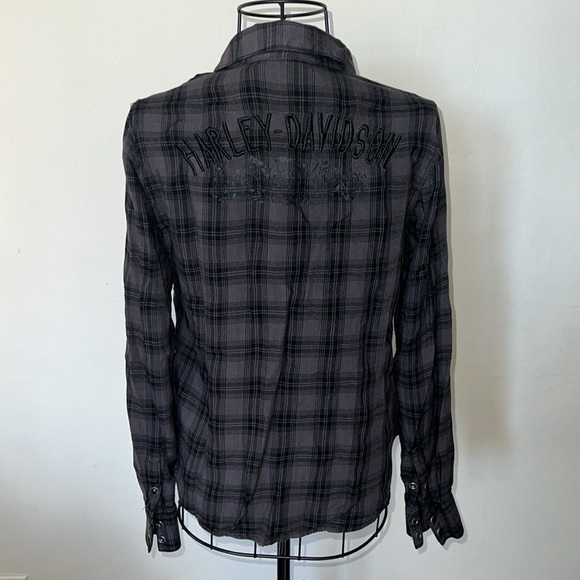 Harley Davidson Button Down Long Sleeve Top Size M - Picture 4 of 7